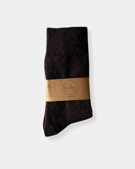 FLUFFY ANGORA SOCK - CHOCOLATE