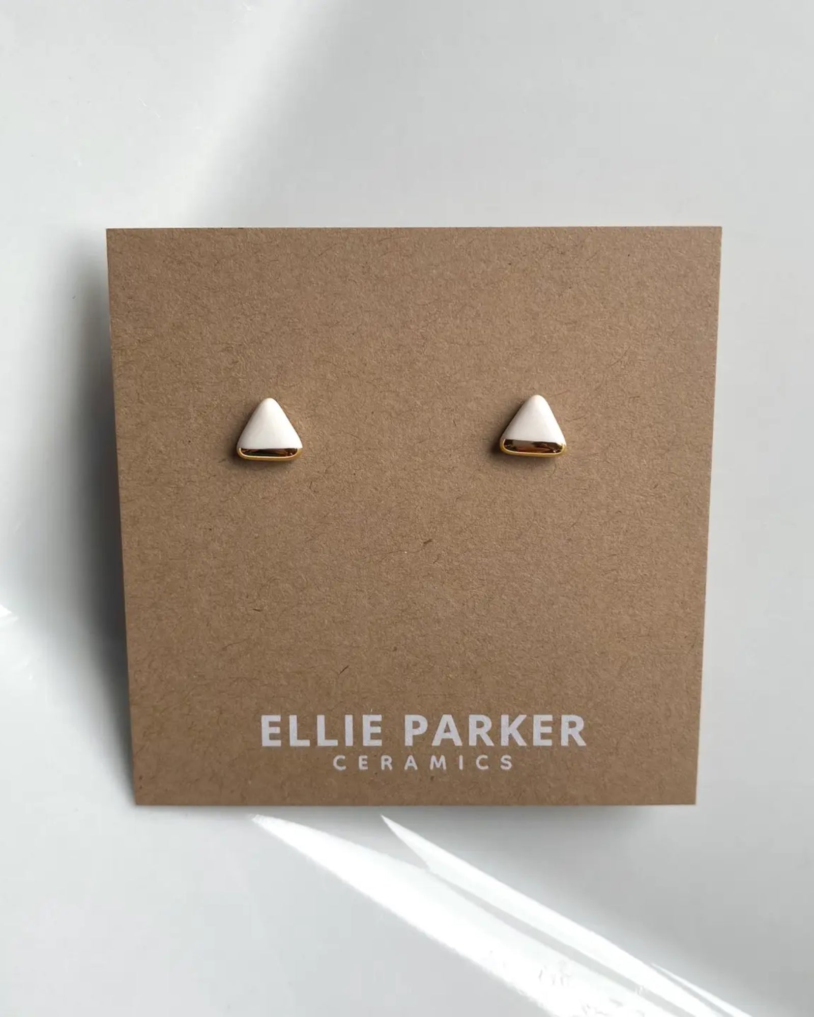 TRIANGLE WHITE CLAY EARRINGS