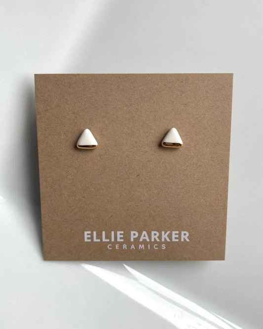 TRIANGLE WHITE CLAY EARRINGS