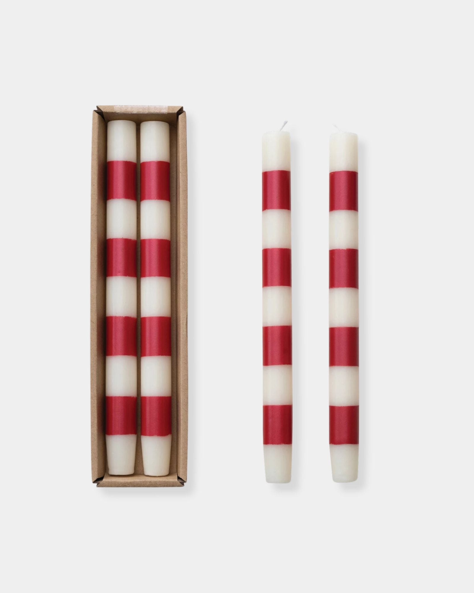 CHRISTMAS STRIPE TAPER CANDLES