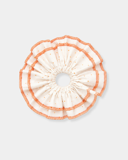 SUZI SCRUNCHIE - ORANGE FRECKLE POLKA DOT