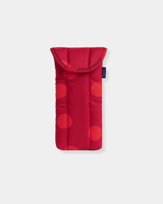 PUFFY GLASSES SLEEVE - RED POLKA DOT