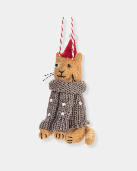 CAT IN SWEATER ORNAMENT