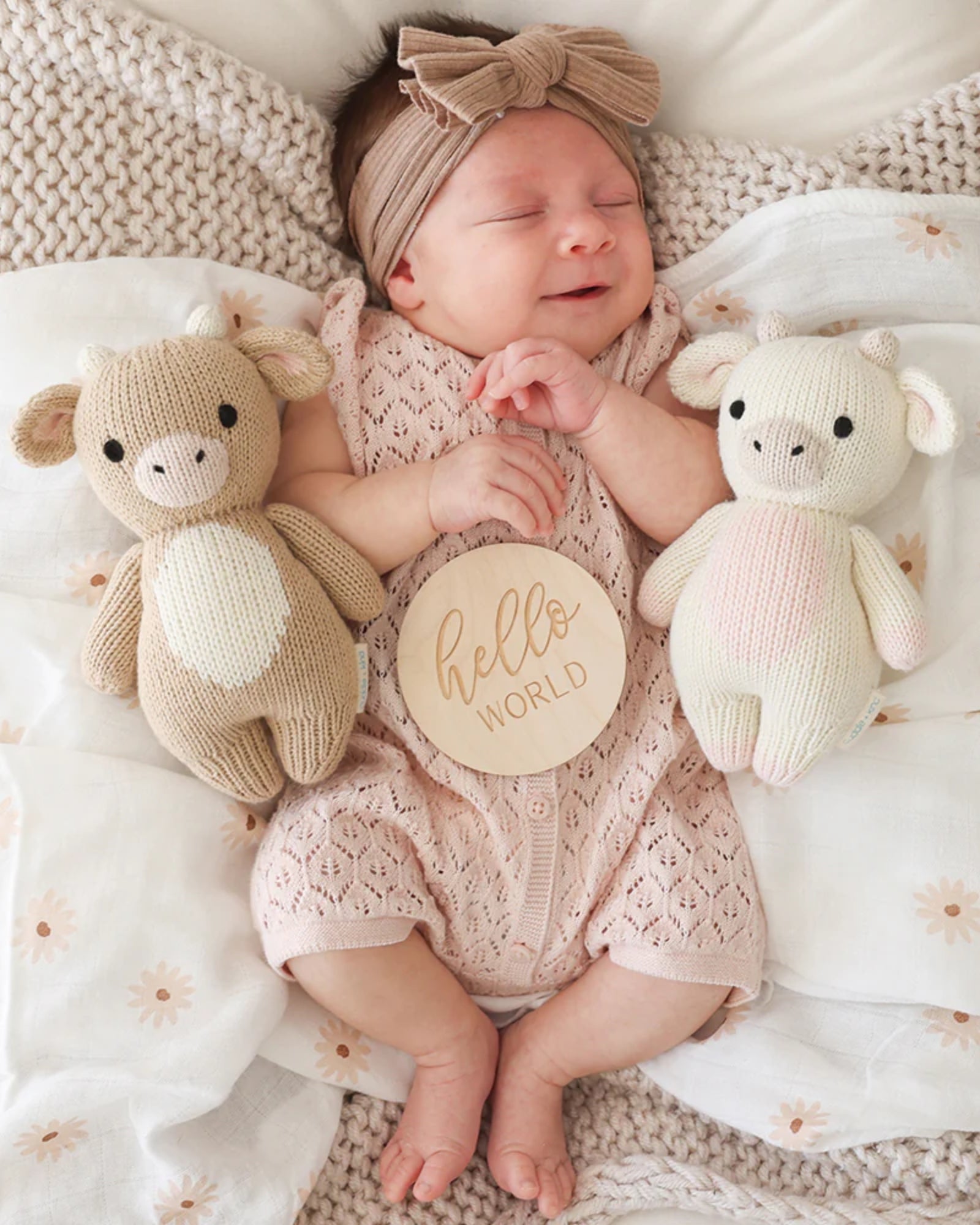 BABY COW - HAND KNIT DOLL