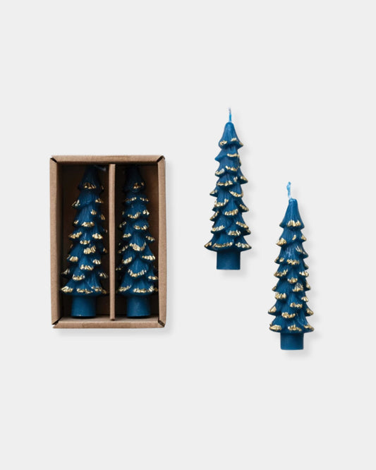 4" BLUE TREE TAPER CANDLES