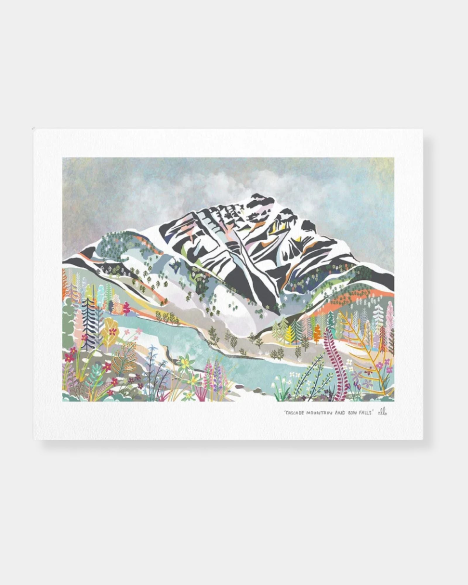 CASCADE MOUNTAIN & BOW FALLS 8X10 - PRINT