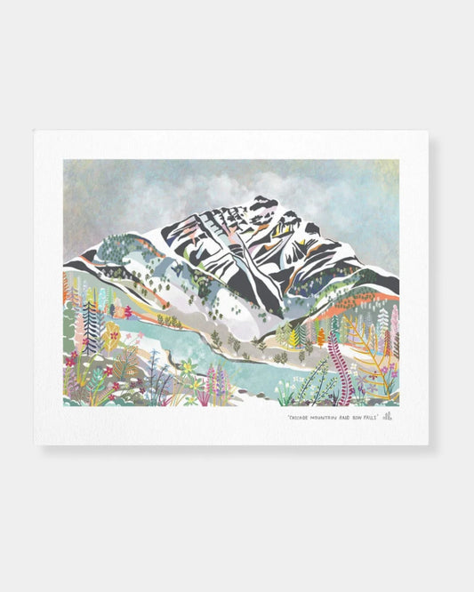 CASCADE MOUNTAIN & BOW FALLS 8X10 - PRINT