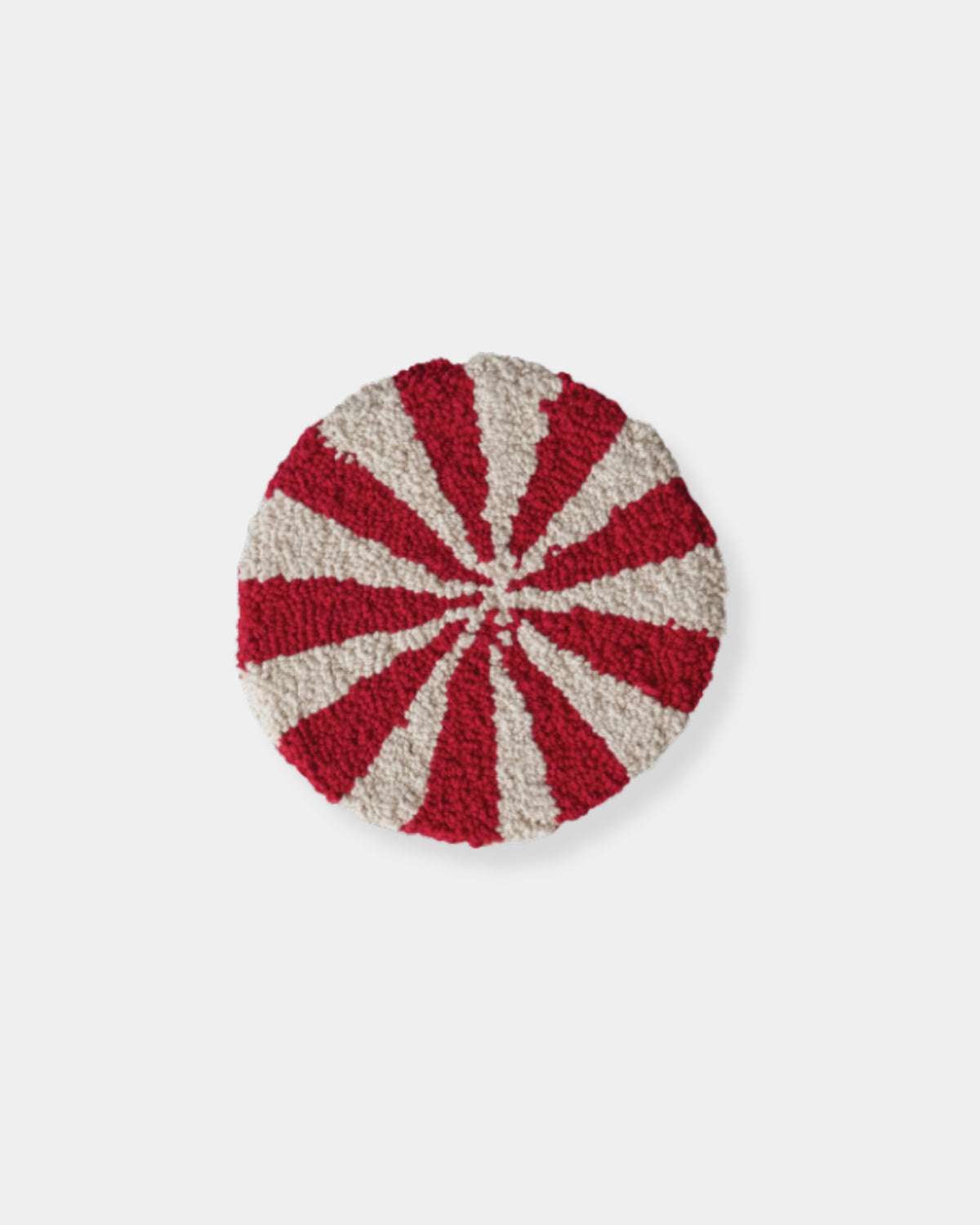 TUFFED CANDY STRIPED TRIVET - RED