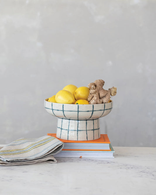 STONEWARE PEDESTAL BOWL