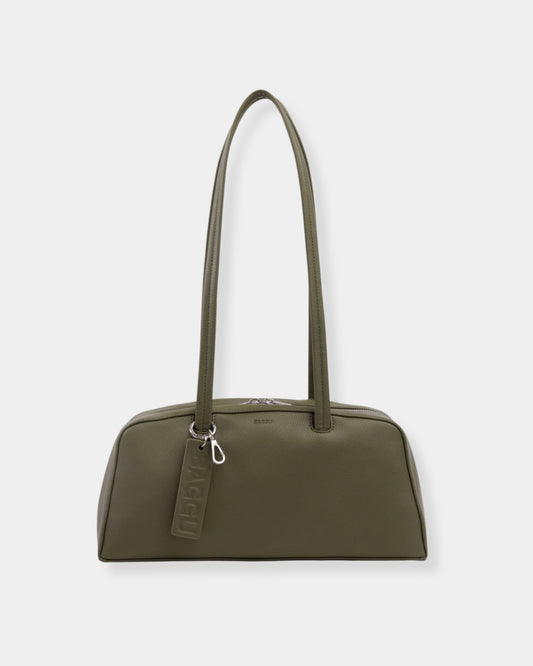 RECYCLED LEATHER BOWLER BAG - LODEN