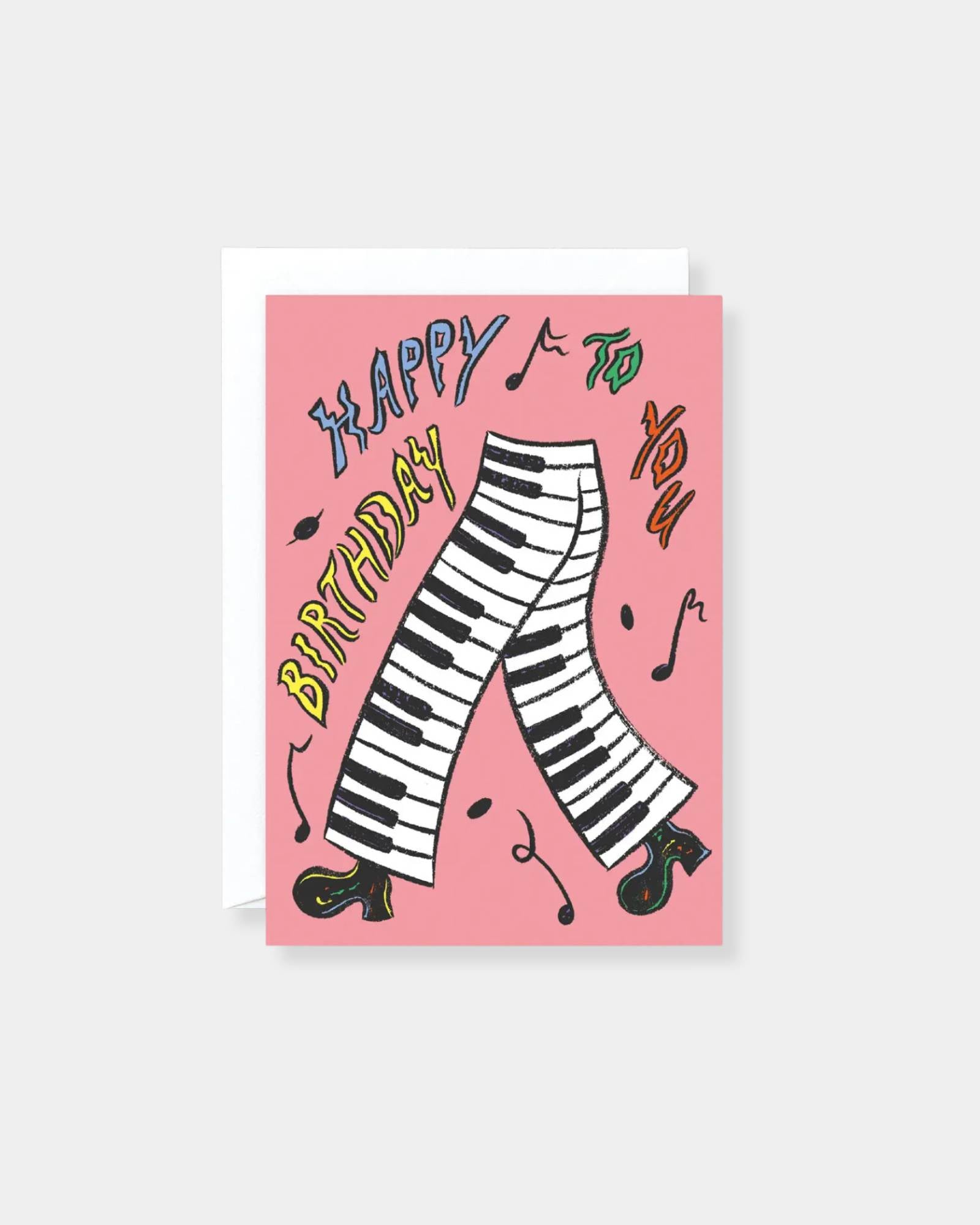 HAPPY B-DAY PIANO PANTS - CARD