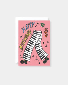 HAPPY B-DAY PIANO PANTS - CARD