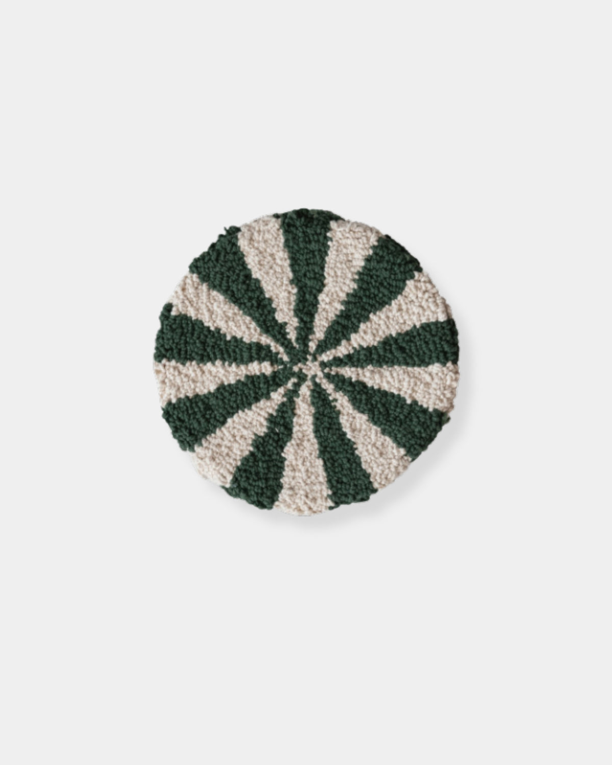 TUFFED CANDY STRIPED TRIVET - GREEN
