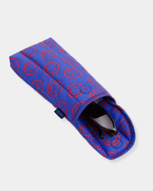 PUFFY GLASSES SLEEVE - MINI COBALT HAPPY