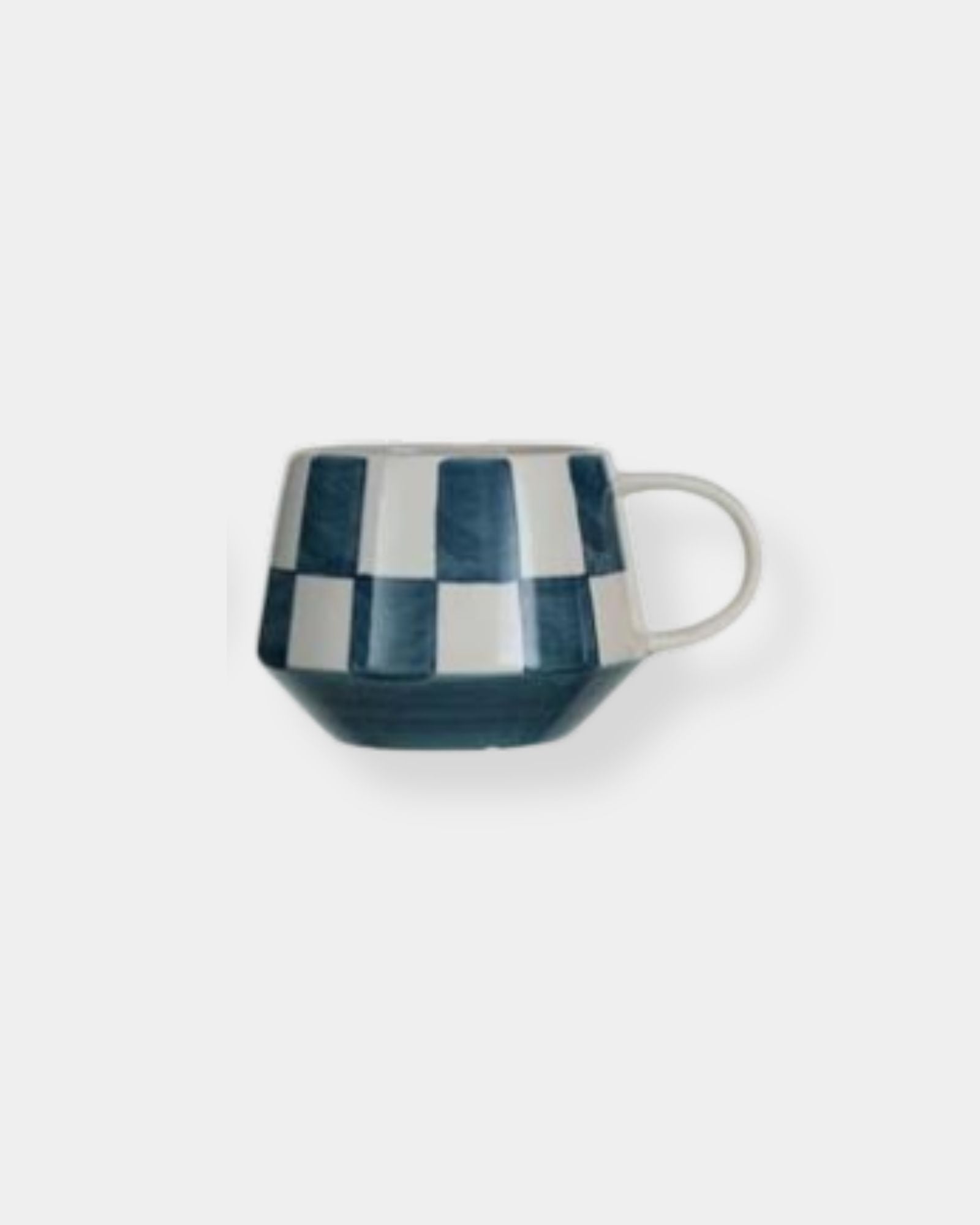 BLUE CHECK PATTERN MUG