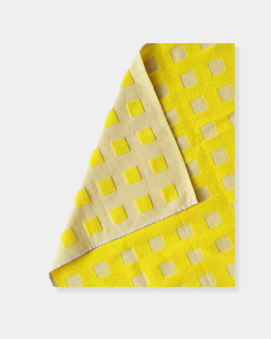 SQUARES OAT/ YELLOW - COTTON TEA TOWEL - COTTON TEA TOWEL
