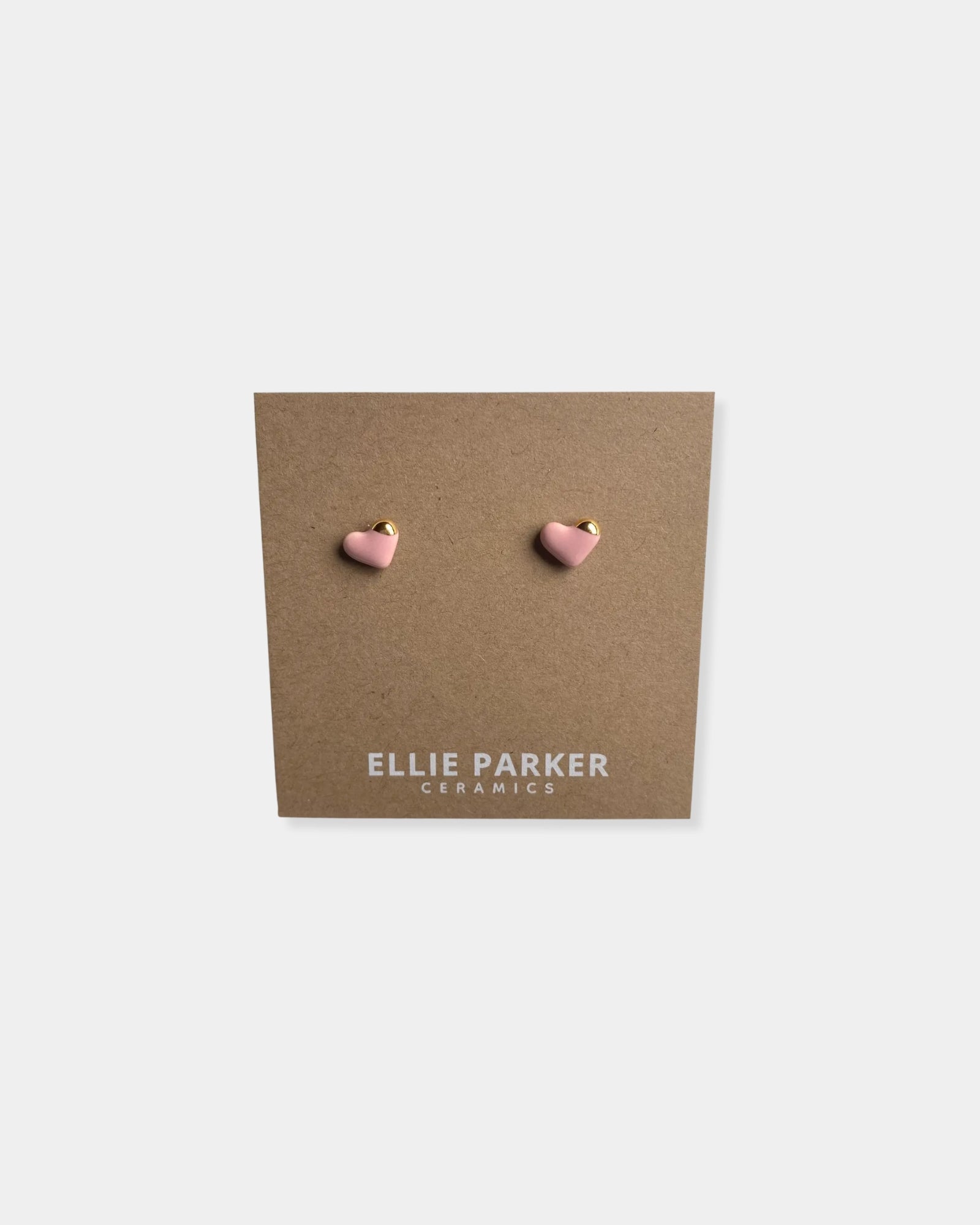 CERAMIC PINK HEART EARRINGS