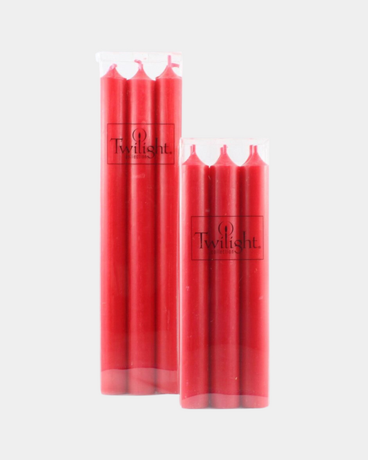 TWILIGHT CANDLE 7" SET OF 6 - RED