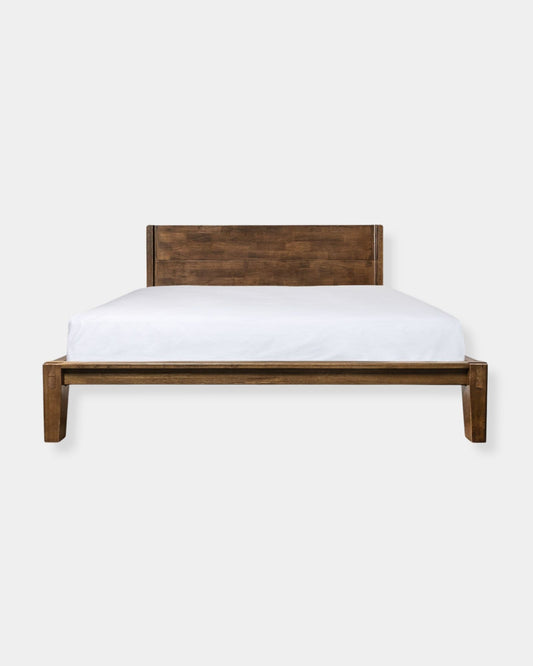 LUNA WOOD BED - COFFEE