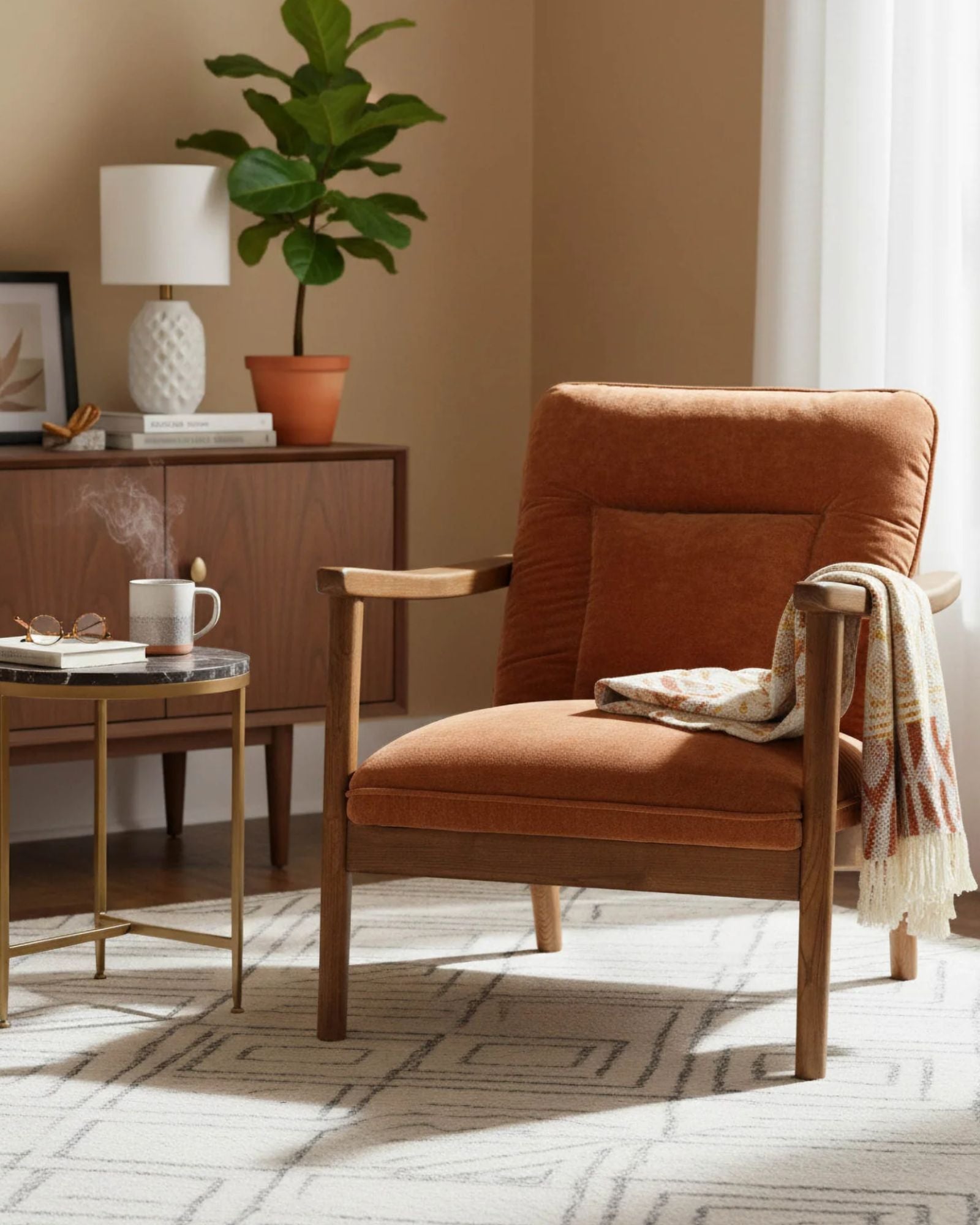 HIGHLAND CLUB CHAIR - RUST