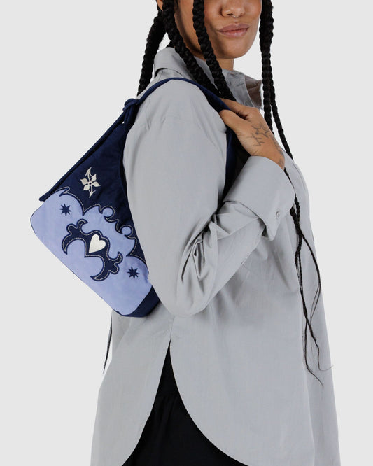 MINI NYLON SHOULDER BAG - WESTERN APPLIQUE