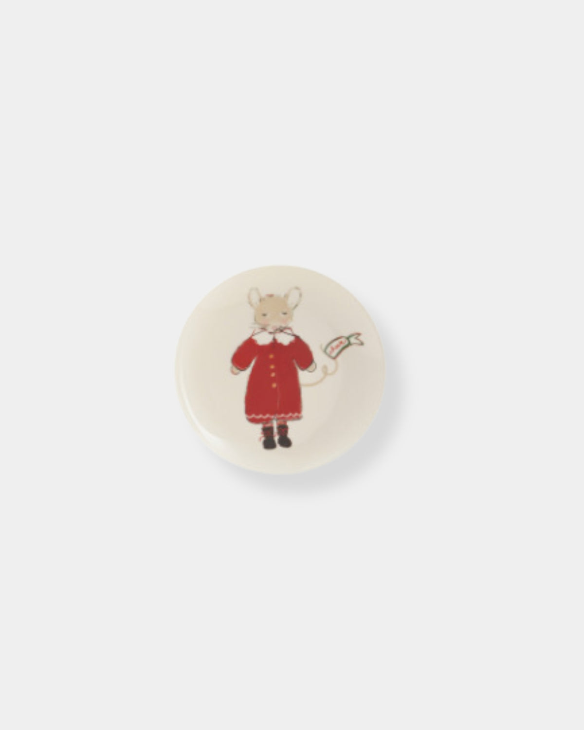STONEWARE PLATE - MOUSE IN RED DRESS