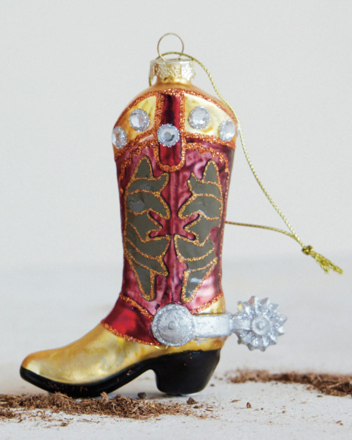 GLASS GOLD BOOT - ORNAMENT