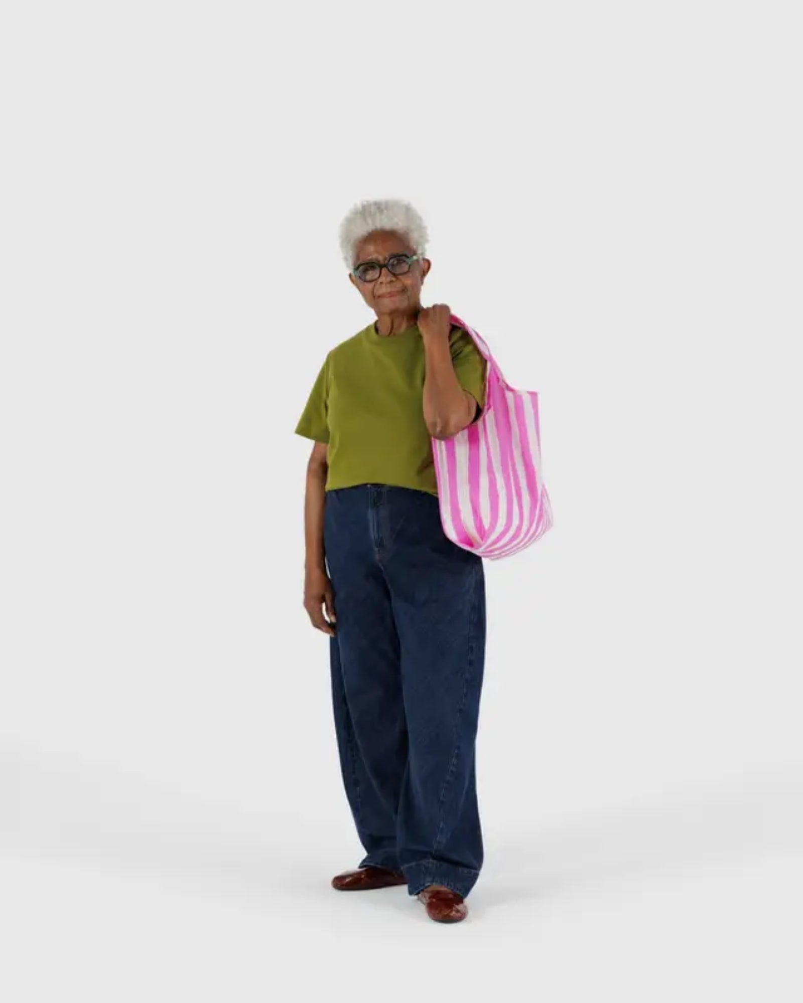 STANDARD BAGGU - PINK PAINTED STRIPE