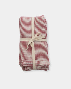 COTTON NAPKINS W/STRIPES - SET 4