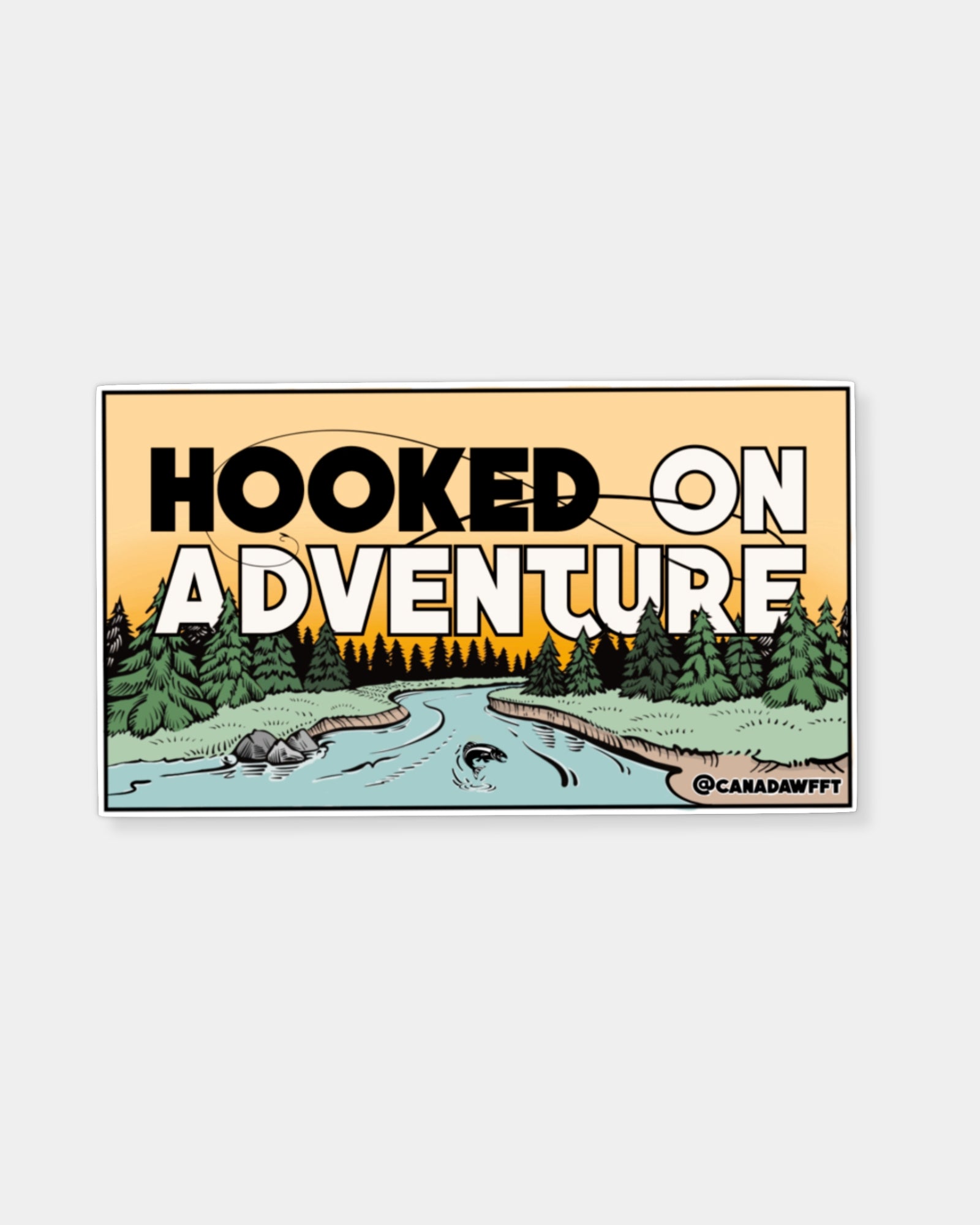 HOOKED ON ADVENTURE - RECTANGLE STICKER