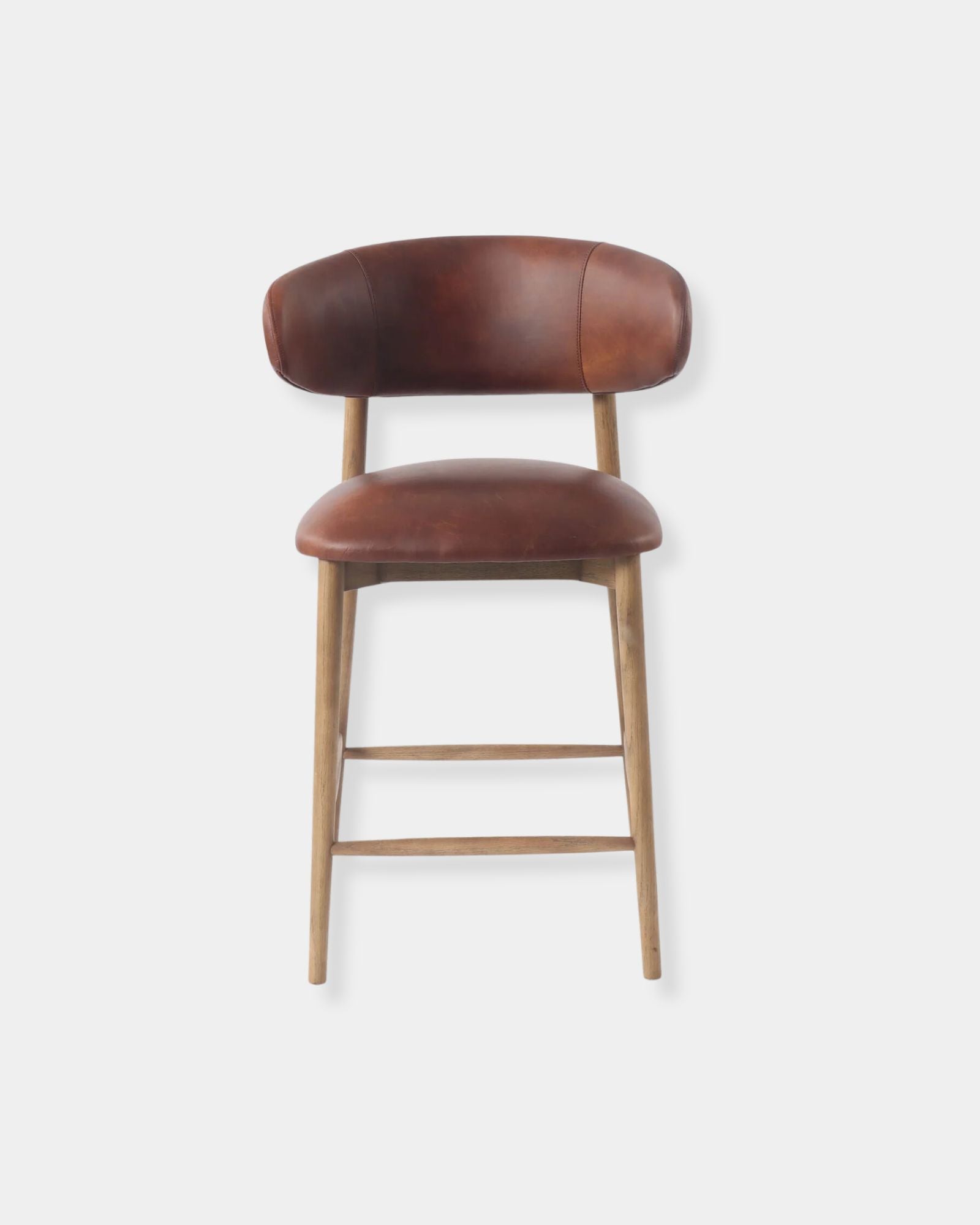 MILO LEATHER COUNTER STOOL - TOBACCO