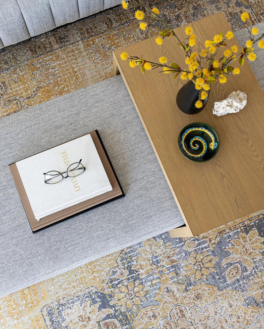 FOREST COFFEE TABLE - STONE - BLONDE OAK