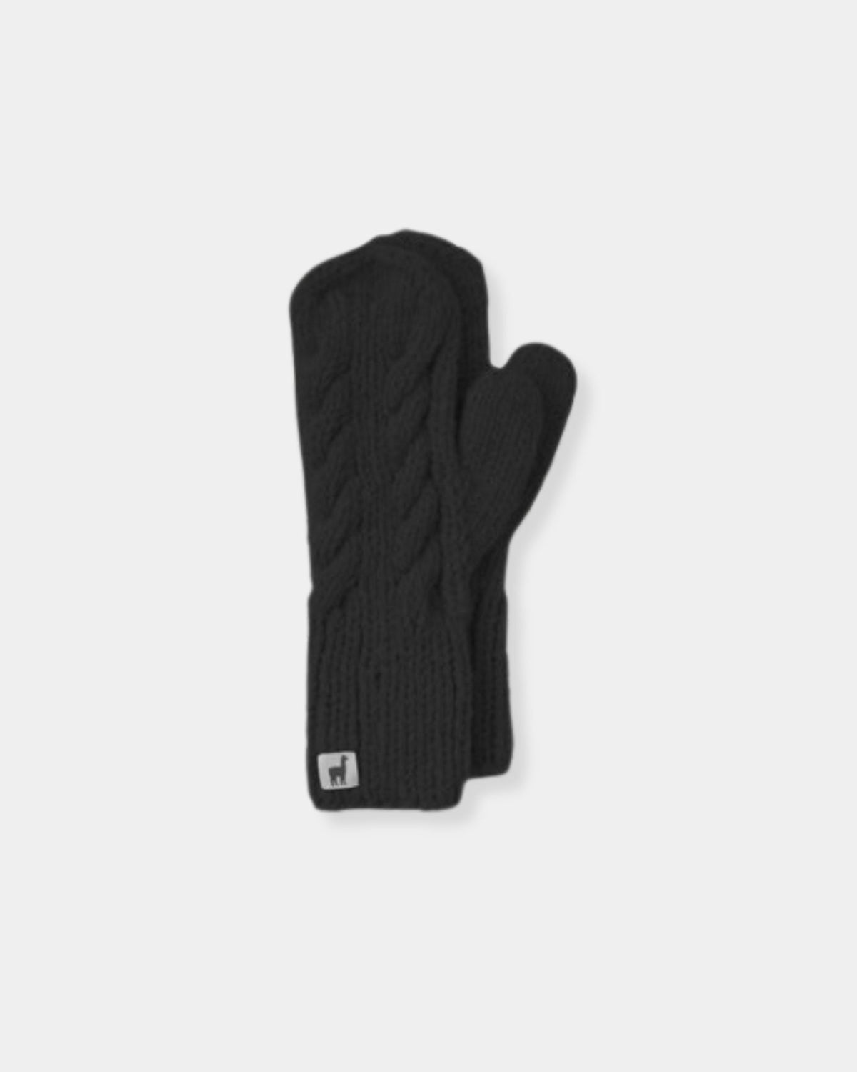 HAND-KNIT ALPACA MITTENS - BLACK