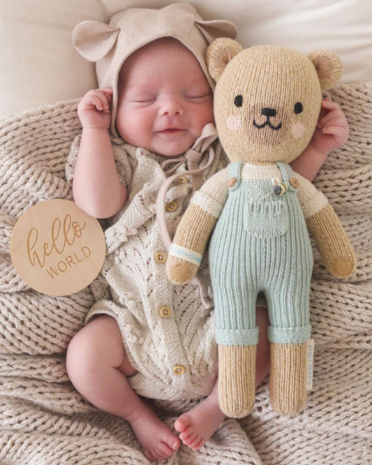 CHARLIE THE HONEY BEAR - HAND KNIT DOLL