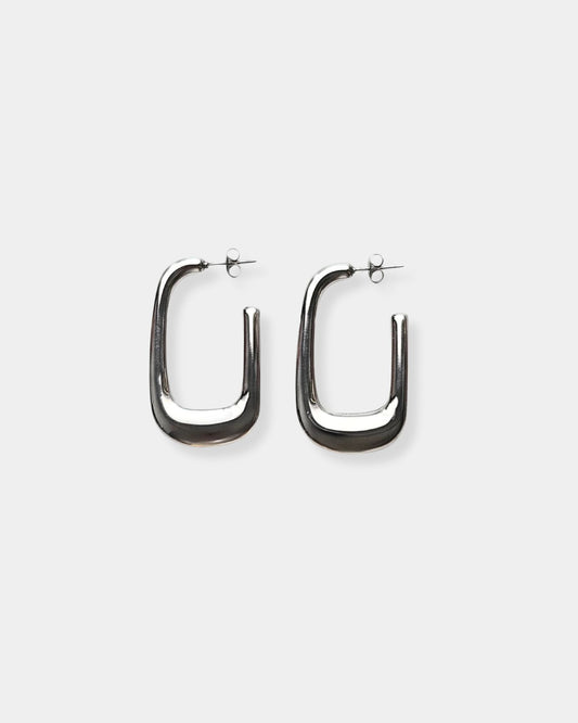 TWIGGY SILVER HOOP - EARRINGS