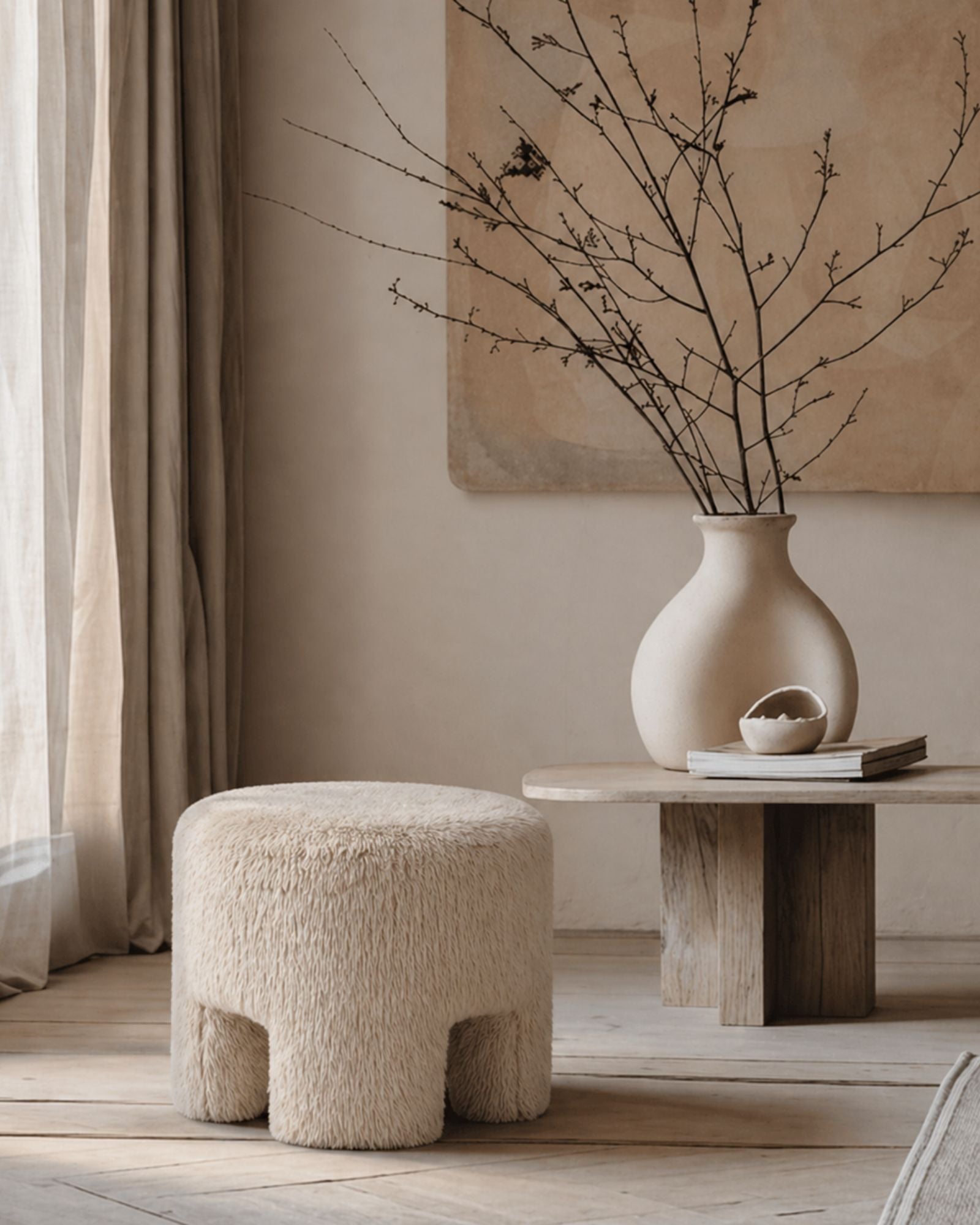 GINGER OTTOMAN - DOWNY CREAM