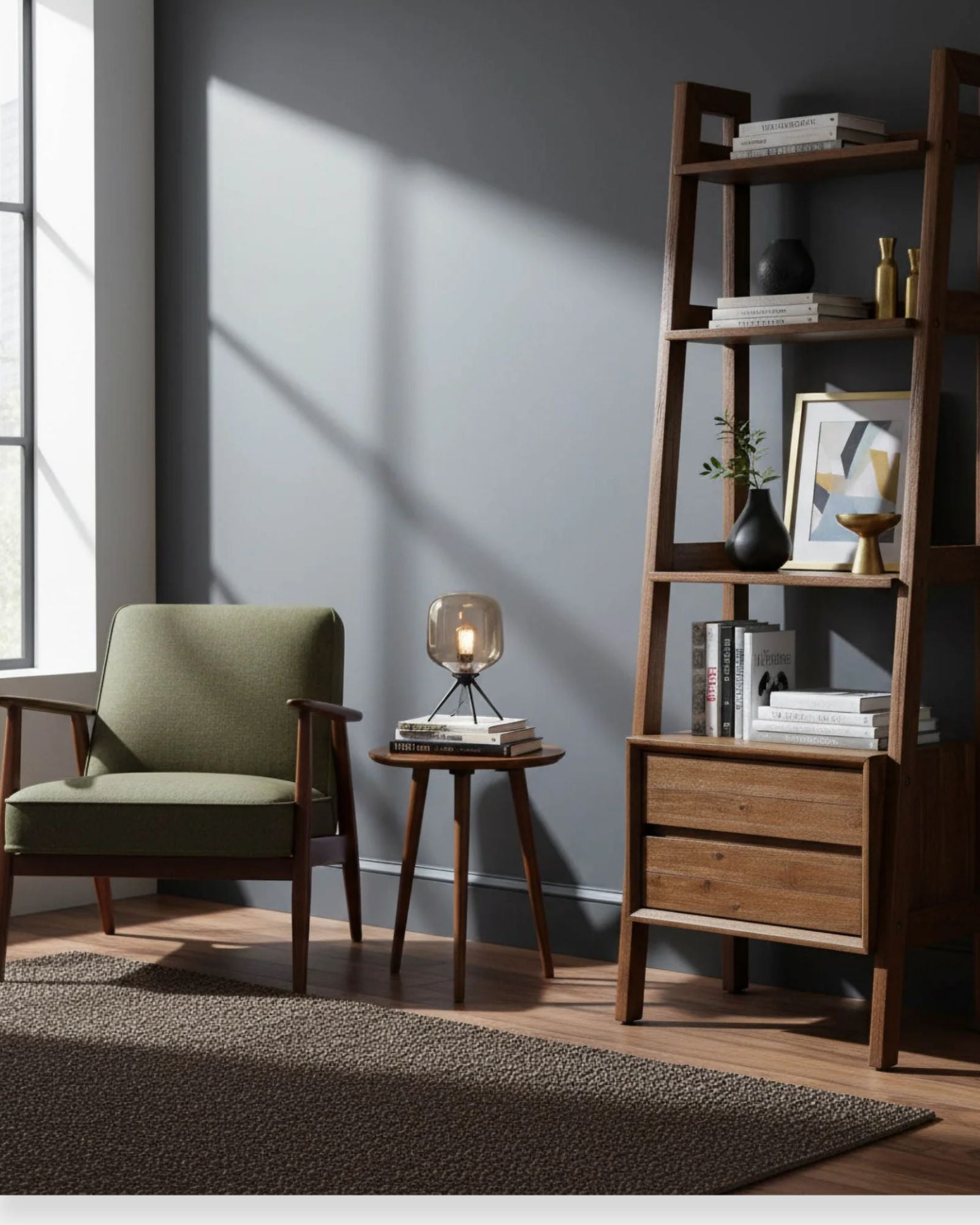 GIA BOOKCASE - WARM PECAN