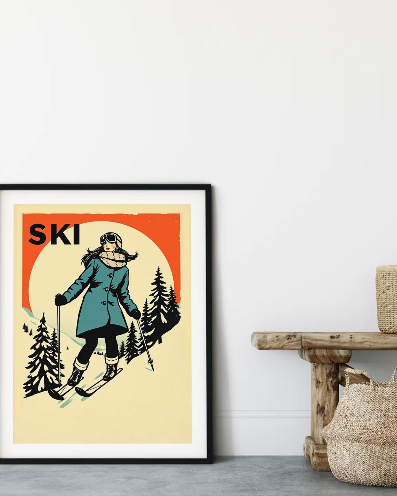 RETRO SKI DAY - 12x16 PRINT