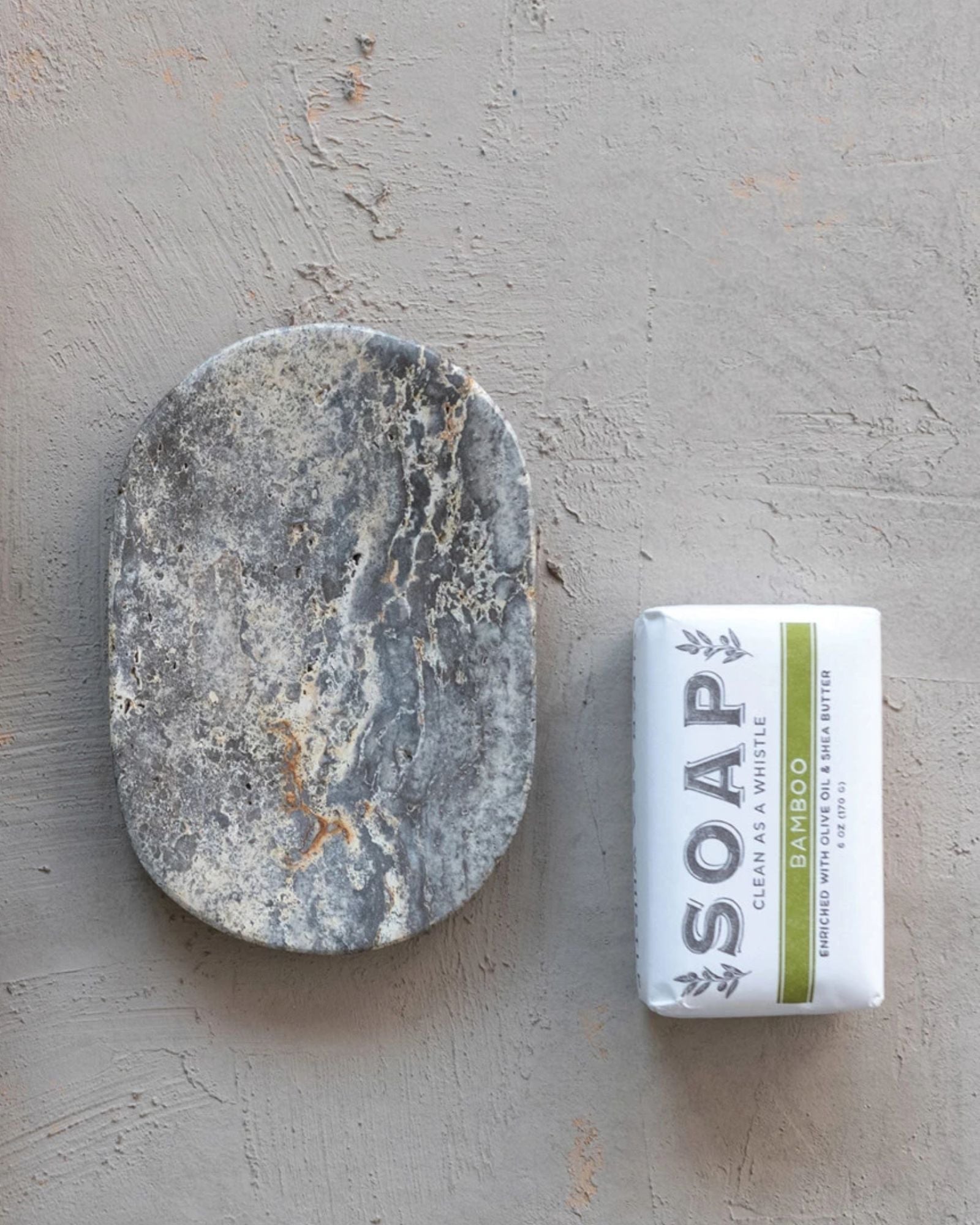 OVAL TRAVERTINE SOAP DISH