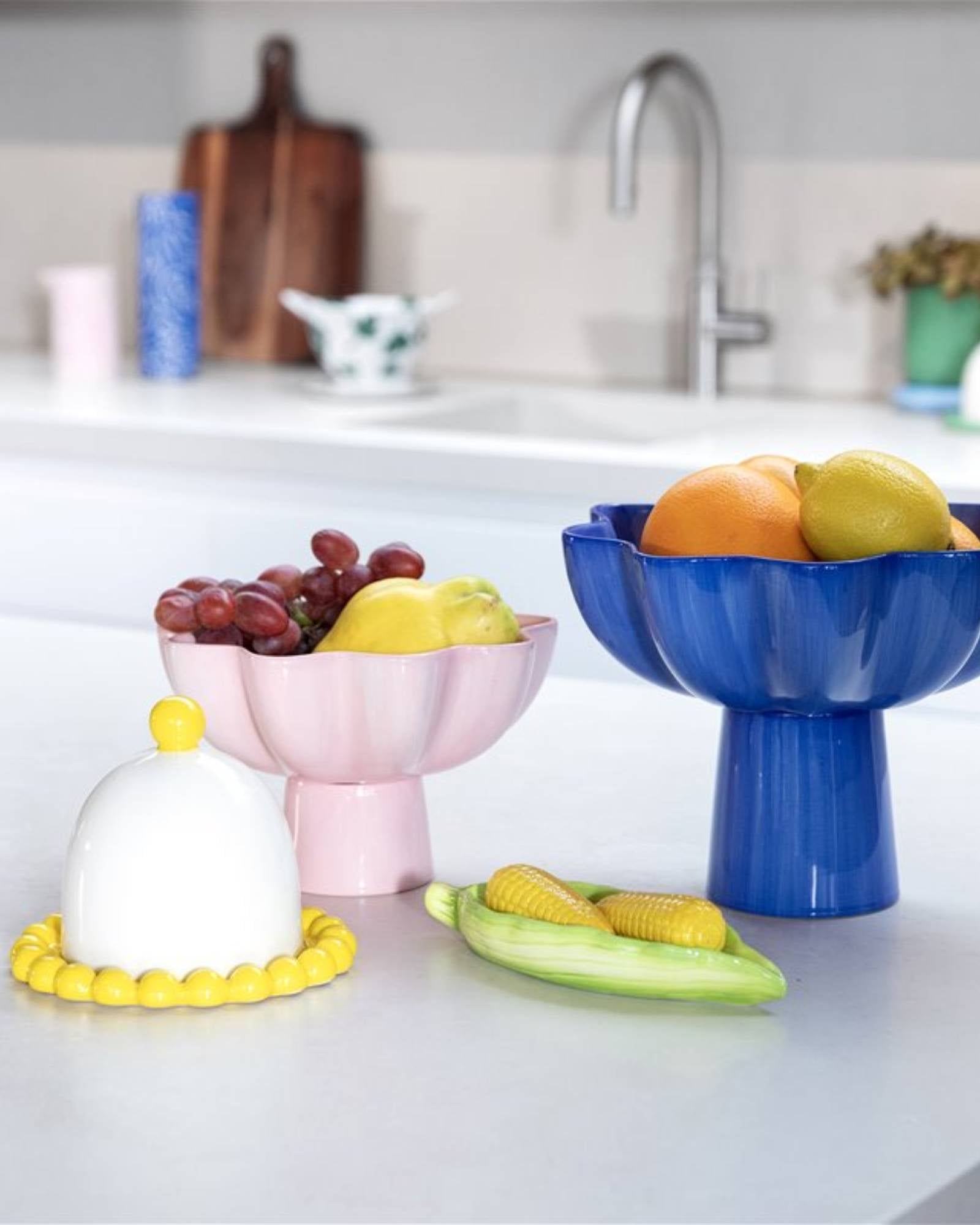 PERLE YELLOW - BUTTER DISH