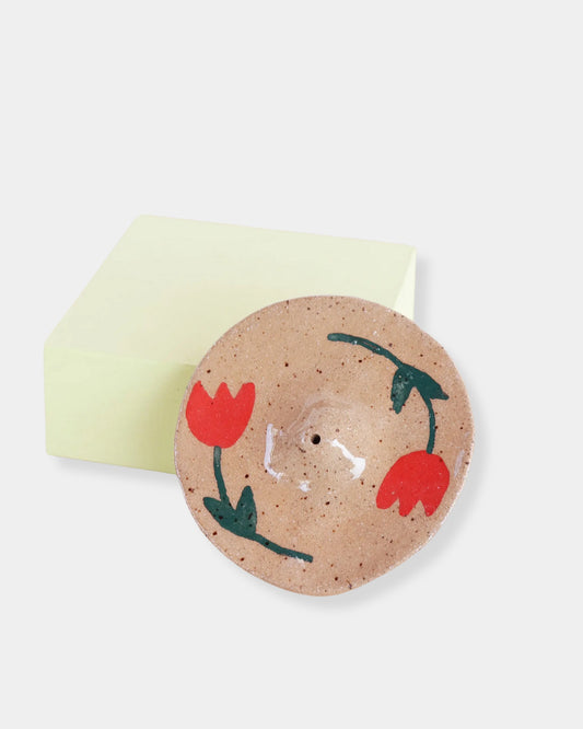 CERAMIC TULIP INCENSE HOLDER