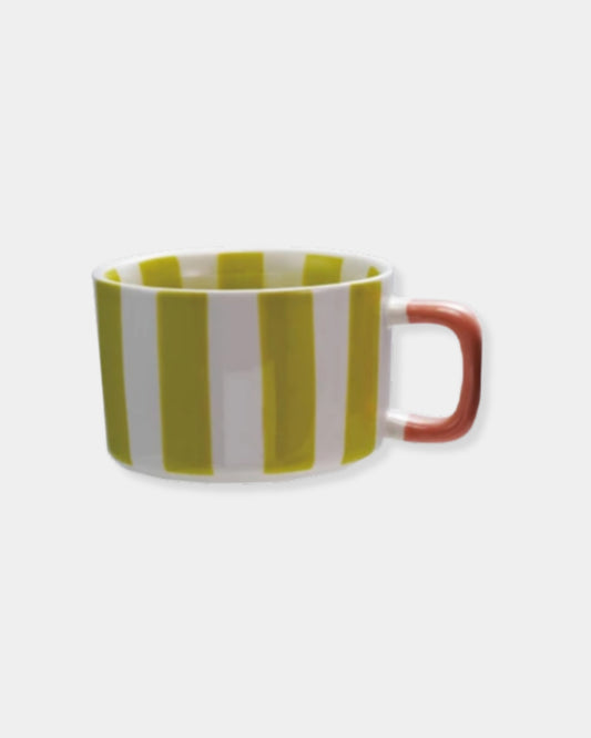 YELLOW STRIPE STONEWARE - 14oz MUG