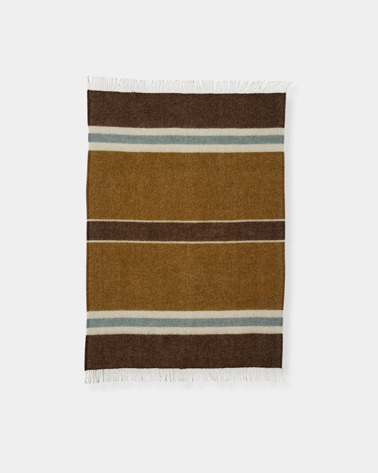 GOTLAND STRIPE THROW - WALNUT CARAMEL BLUE