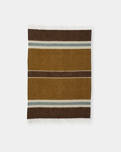 GOTLAND STRIPE THROW - WALNUT CARAMEL BLUE