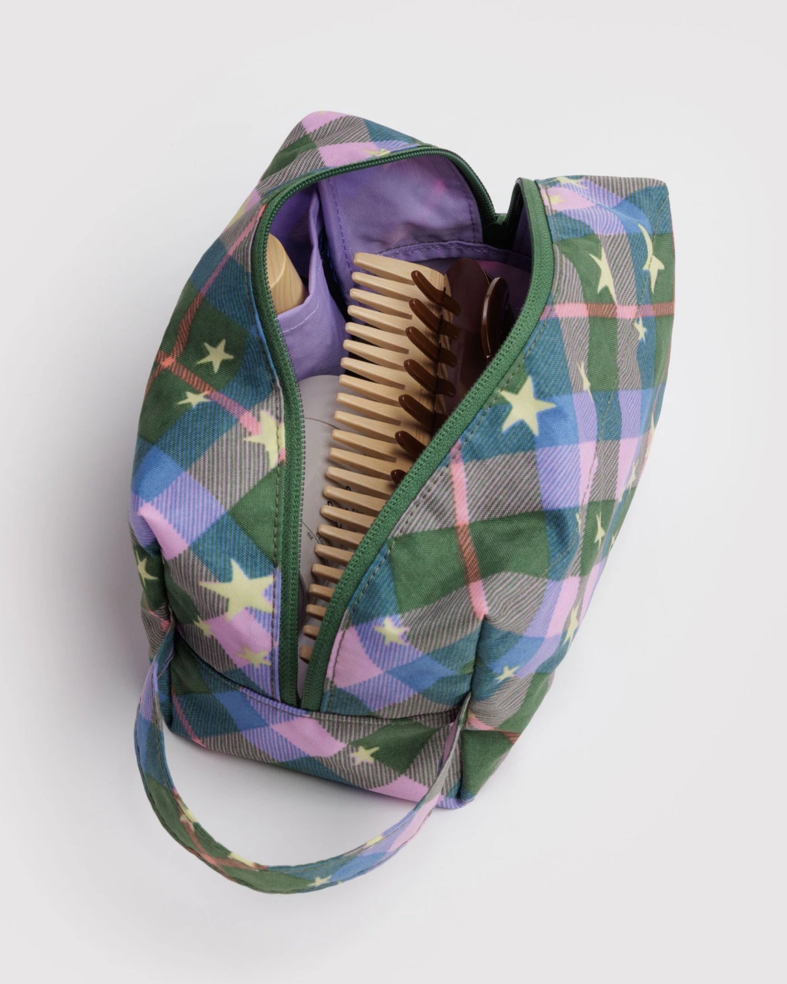DOPP KIT - GREEN STAR PLAID