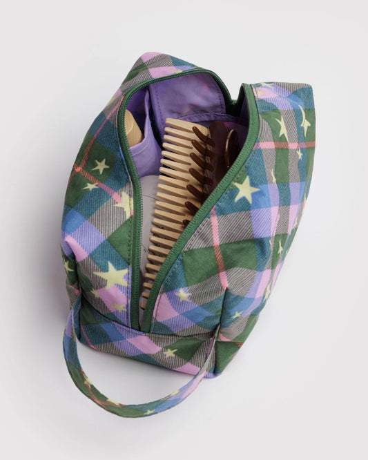 DOPP KIT - GREEN STAR PLAID