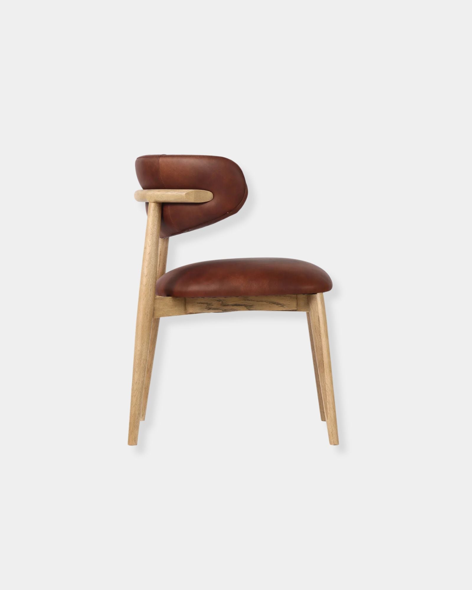 MILO LEATHER CHAIR - TOBACCO