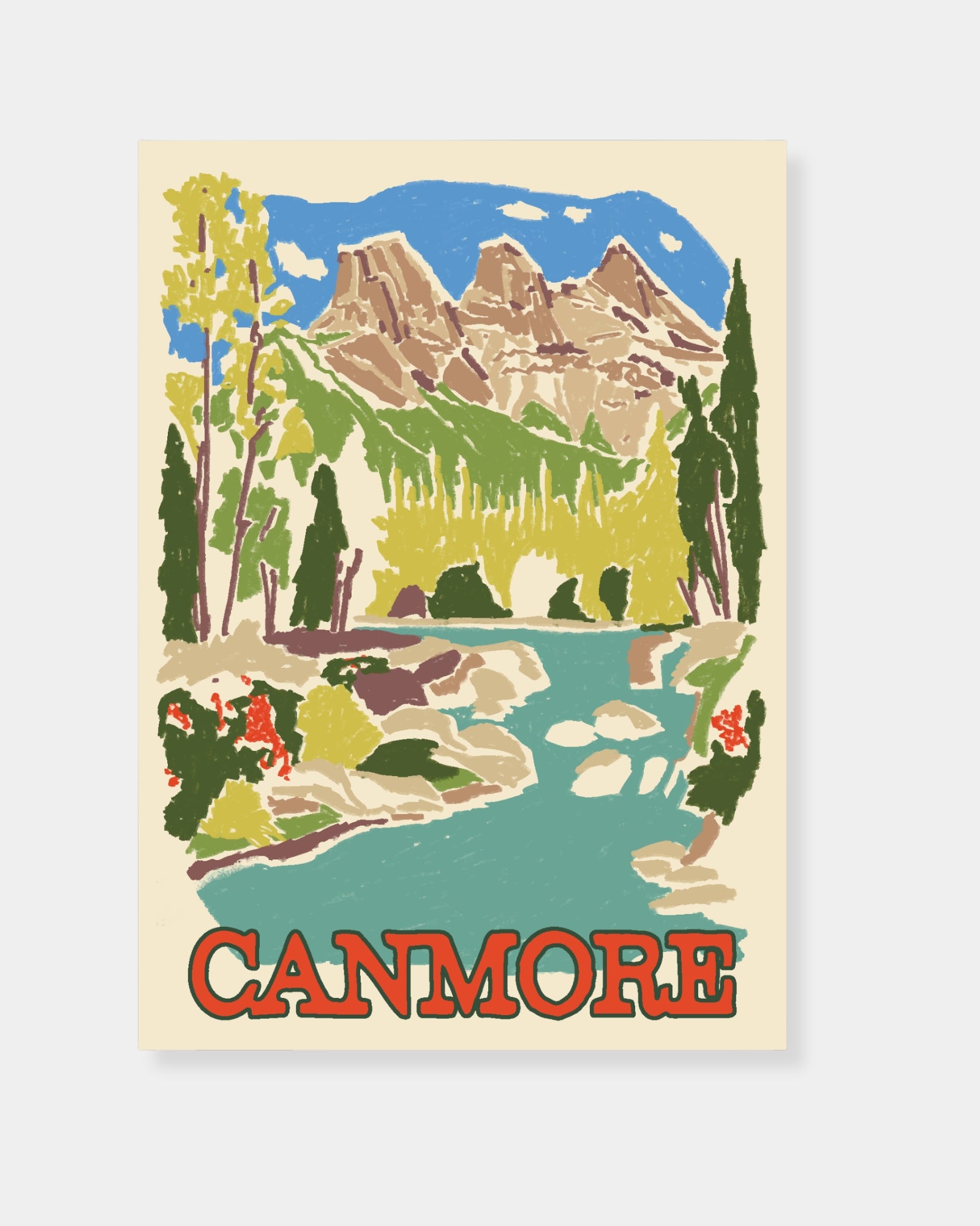 BOW RIVER CANMORE - STONEWATERS POSTCARD