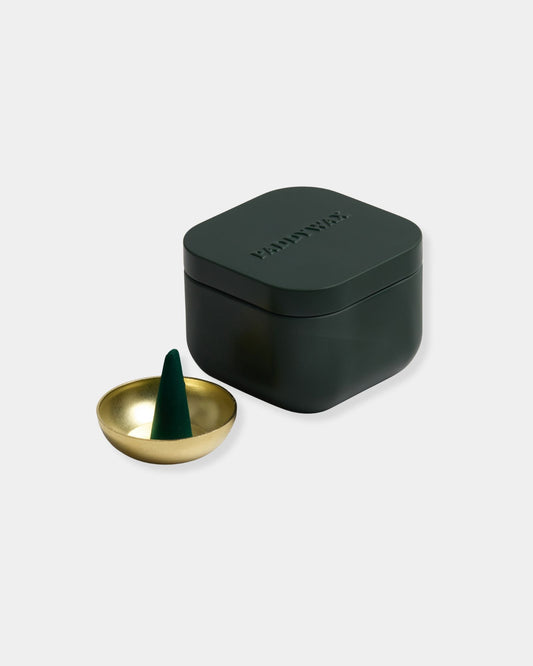 DARK GREEN INCENSE CONES & HOLDER
