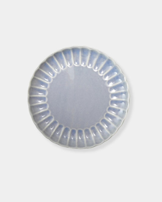 STONEWARE FLUTED PLATE - BLUE